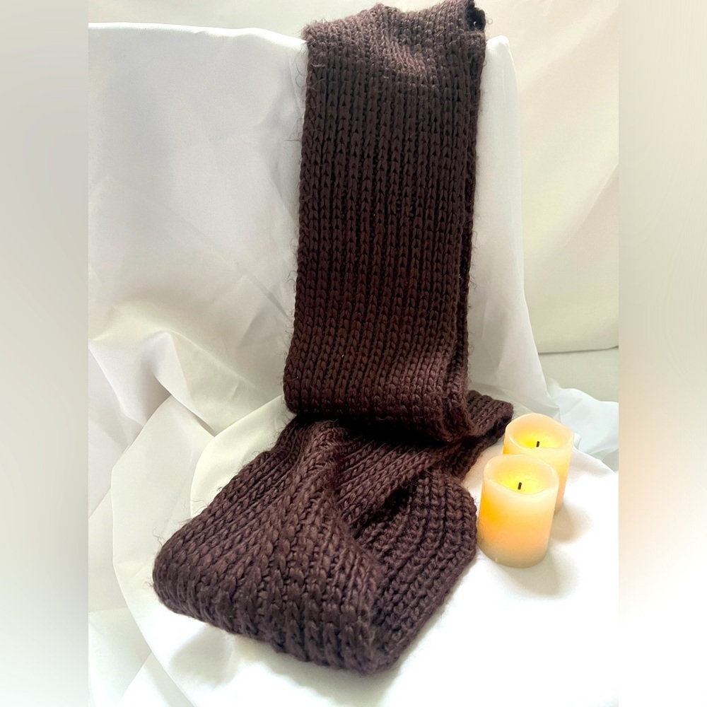 ✔️Soft Maroon Knitted Winter Infinity One Size Scarf